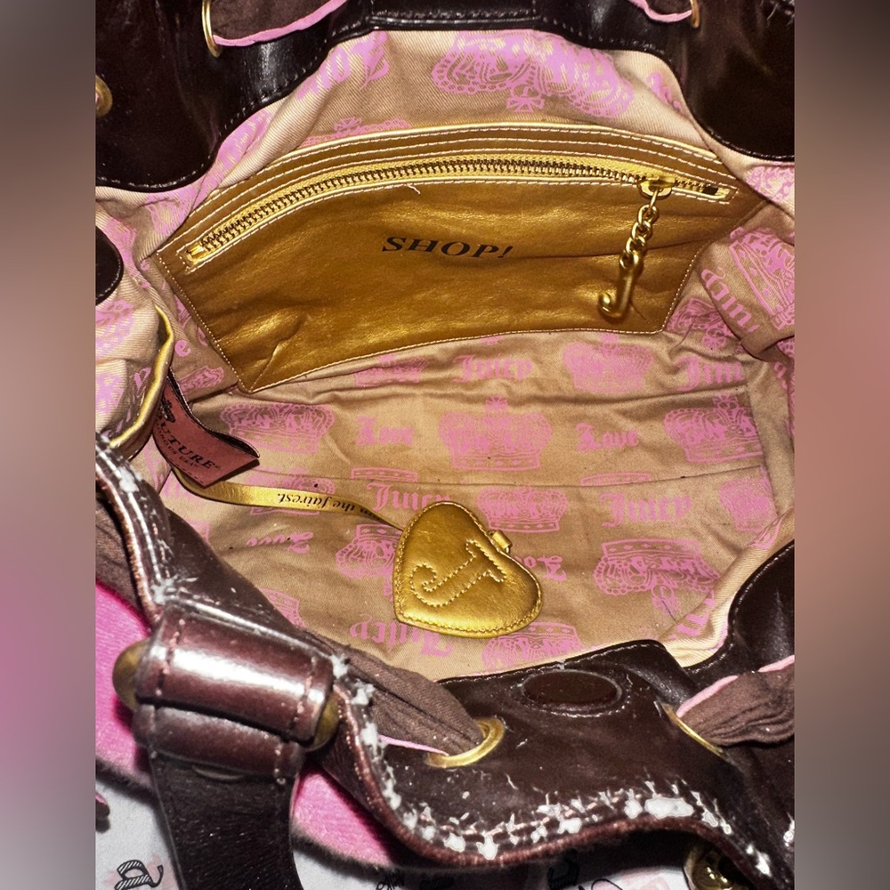 * SOLD *Juicy Couture Pink and Brown rare vintage daydreamer Bag - Picture 4 of 15